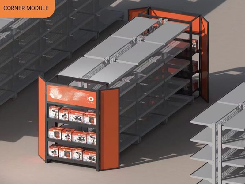 Orange and Grey Supermarket Shelves System